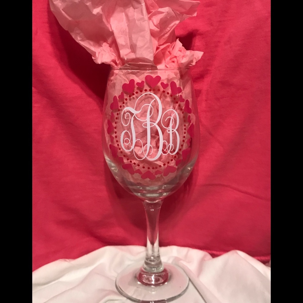 Monogrammed Vine Glass